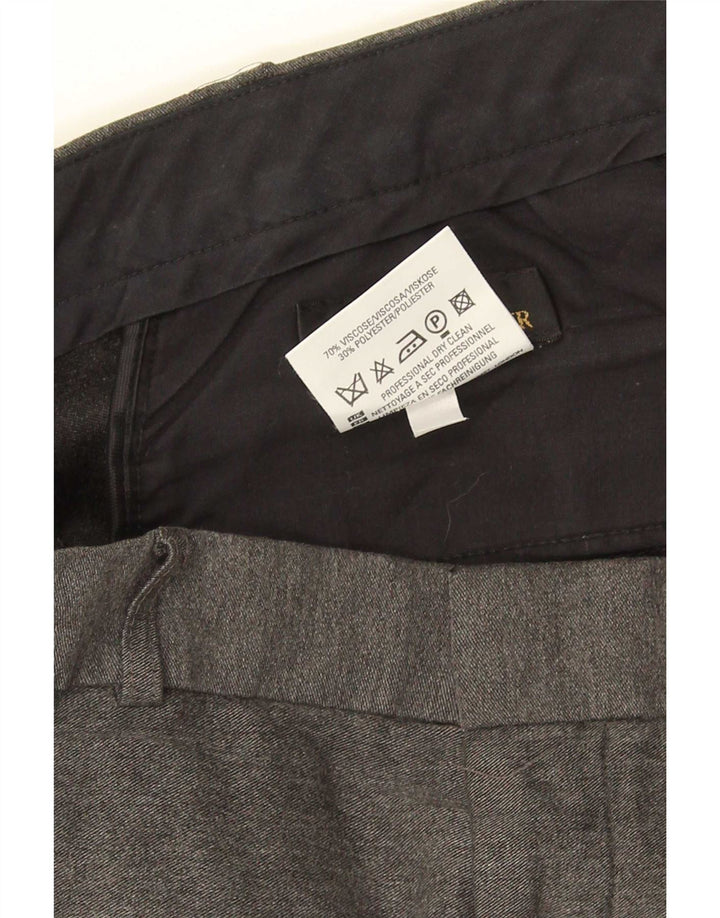 Marks & Spencer Herren-Freizeithose, gerade, W40, L33, graue Viskose