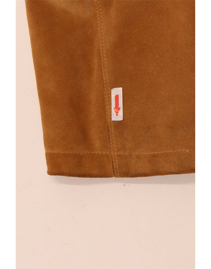 Vintage Damen Wildledermantel IT 42 Mittelbeiges Leder