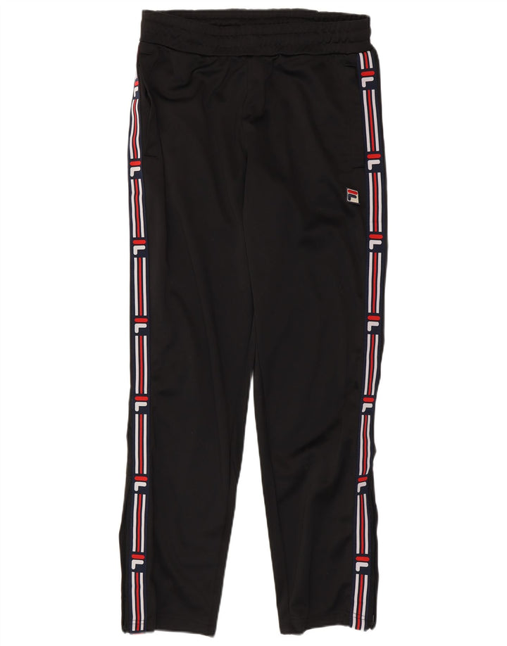 Fila Herren-Trainingshose mit Grafik, Größe S, Schwarz, Polyester