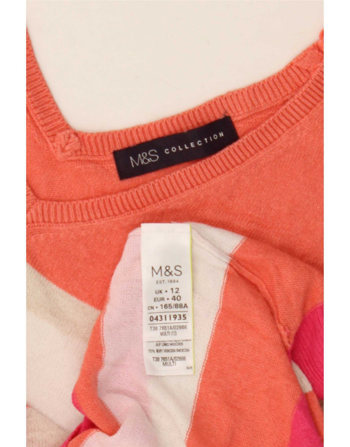 Marks & Spencer Damen-Pullover mit V-Ausschnitt, Größe M, mehrfarbig