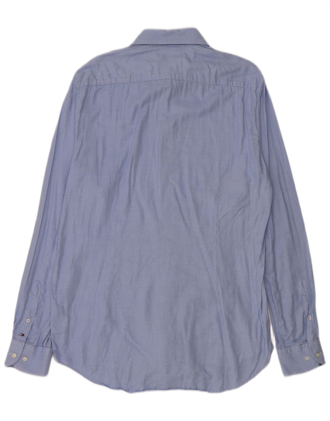 Tommy Hilfiger Herrenhemd Größe 41 16 Große blaue Hahnentritt-Baumwolle