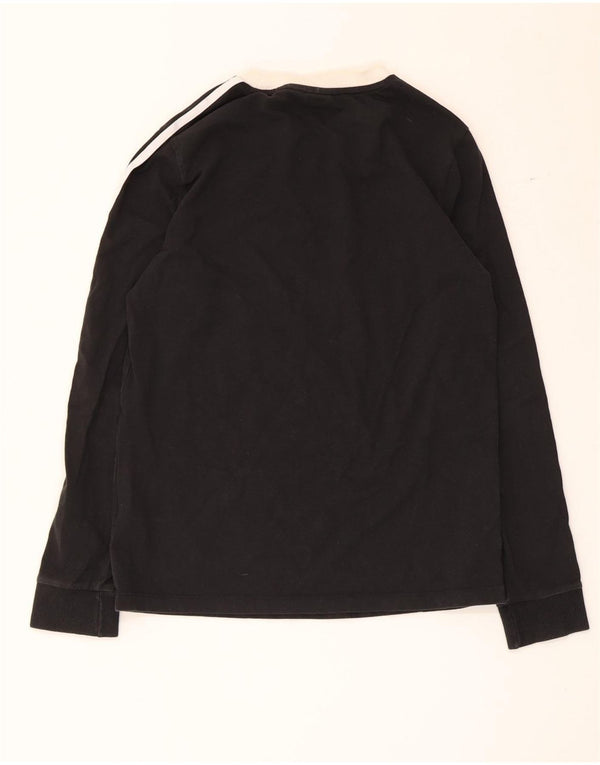 Adidas Damen Top Langarm UK 12 Medium Schwarz Baumwolle