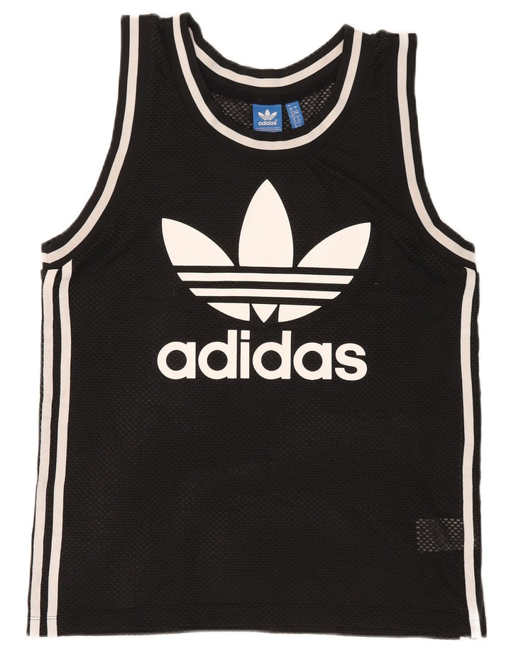 Adidas Damen Graphic Vest Top UK 12 Mittelschwarzes Polyester
