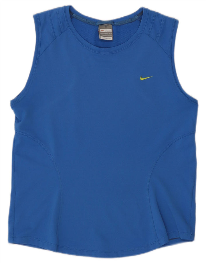 Nike Damen Weste Top US 8/10 Mittelblaues Polyester