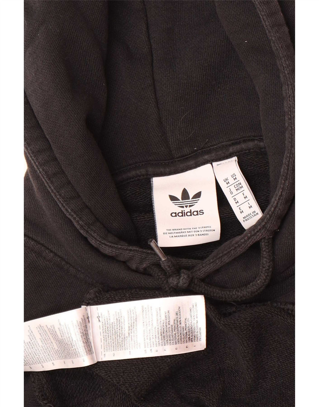 Adidas Herren Kapuzenpullover Mittelschwarz Baumwolle