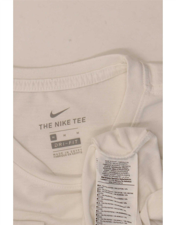 Nike Herren Dri Fit Graphic T-Shirt Top aus mittelweißer Baumwolle