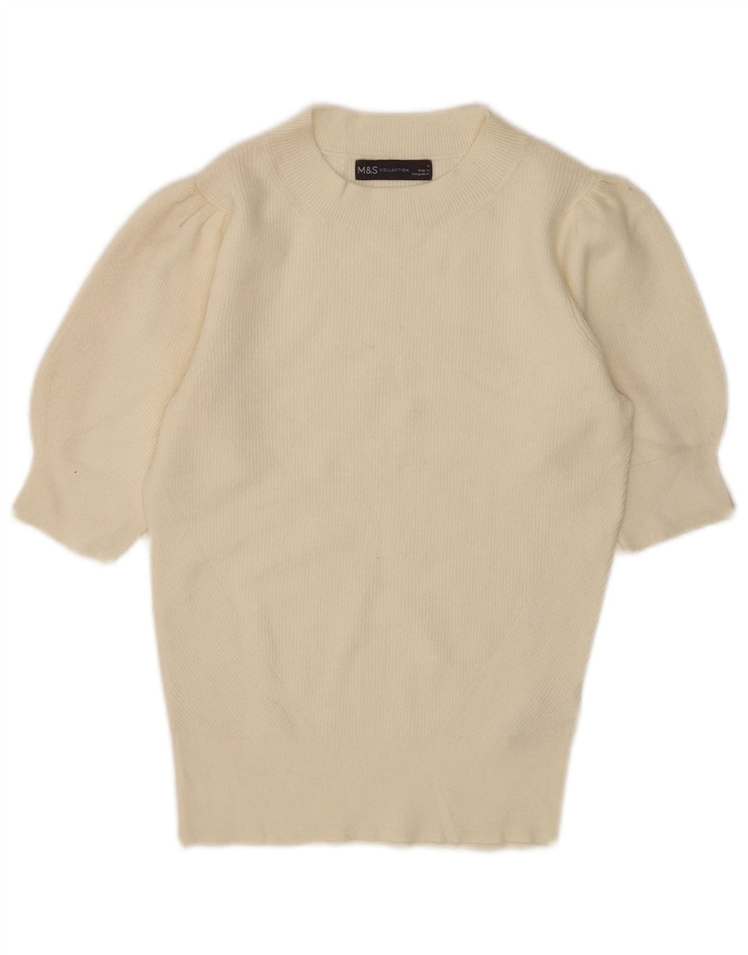 Marks & Spencer Damen-Pullover mit Rundhalsausschnitt, Größe S, gebrochenes Weiß