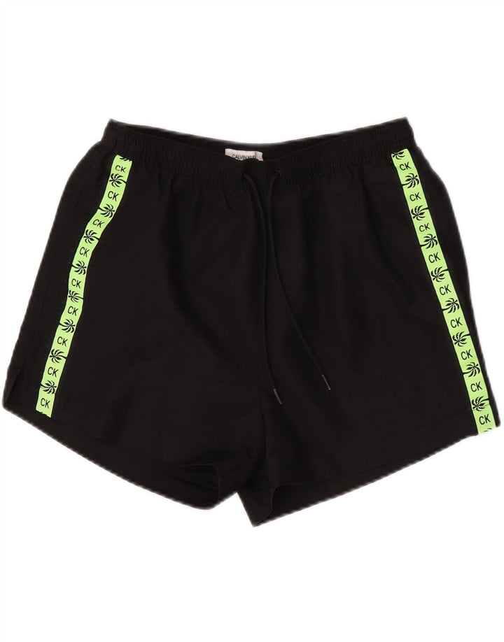 Calvin Klein Herren-Badeshorts mit Grafik, Größe S, Schwarz, Farbblock
