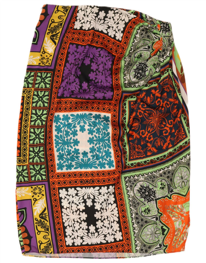 Zara Damen Midirock 2XL W36 Mehrfarbiges Patchwork-Polyester