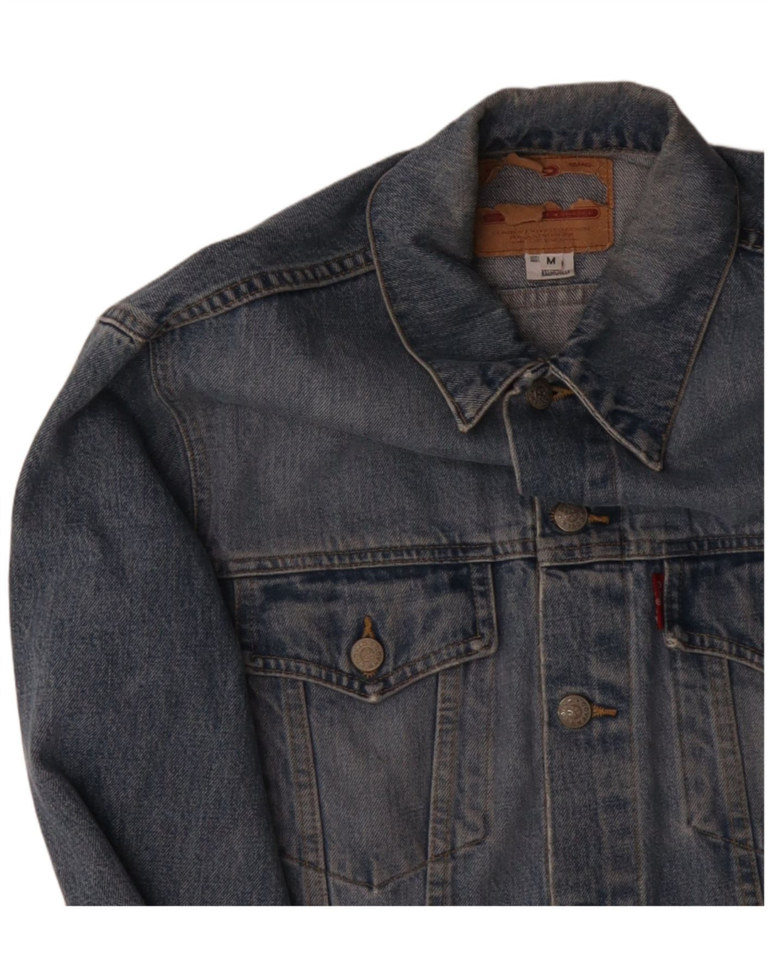 LEVI'S Herren Jeansjacke UK 38 Mittelblaue Baumwolle