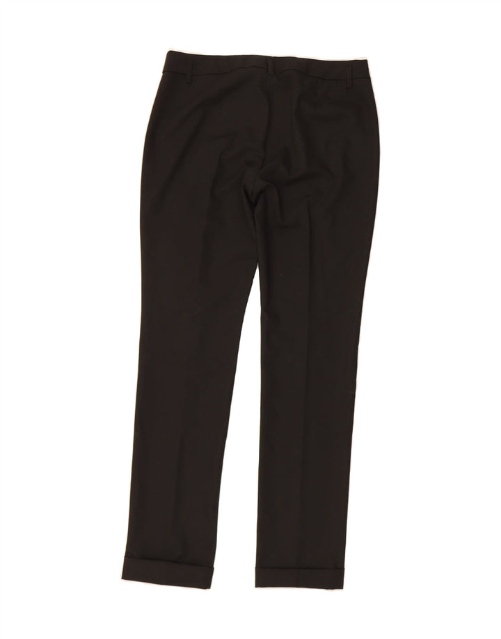 EMME Womens Slim Suit Trousers UK 12 Medium W32 L30 Black Polyester Vintage Emme and Second-Hand Emme from Messina Hembry 