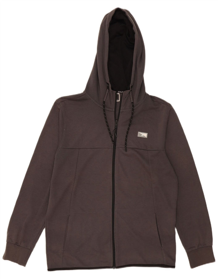Jack & Jones Herren-Kapuzenpullover mit Reißverschluss, mittelgraues Polyester