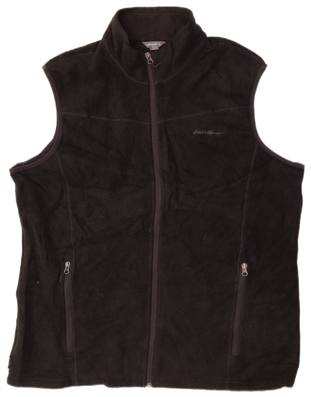 EDDIE BAUER Mens Tall Liner Fleece Gilet UK 42 XL Schwarz Polyester