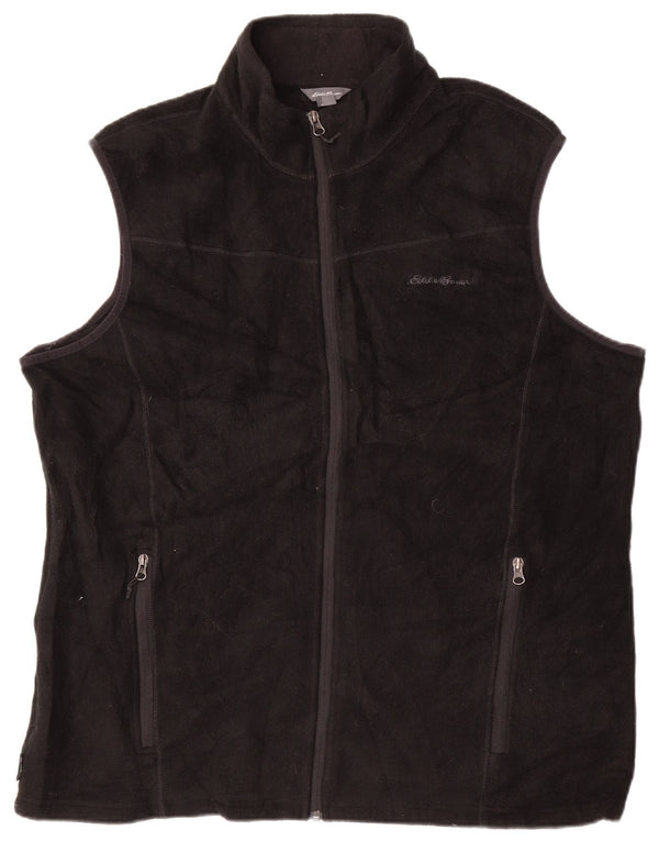 EDDIE BAUER Mens Tall Liner Fleece Gilet UK 42 XL Schwarz Polyester