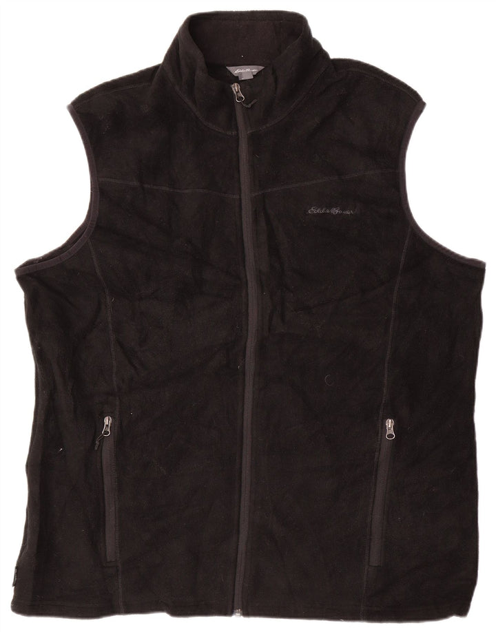 EDDIE BAUER Mens Tall Liner Fleece Gilet UK 42 XL Schwarz Polyester