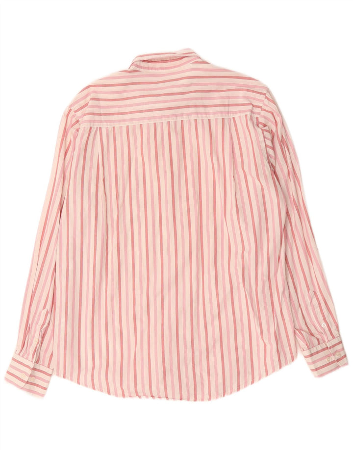 Sergio Tacchini Herrenhemd, groß, rosa gestreift, Baumwolle