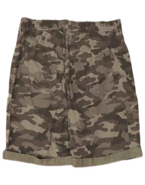 Marks & Spencer Damen-Cargoshorts mit hoher Taille, UK 12, Mittel W30, Khaki
