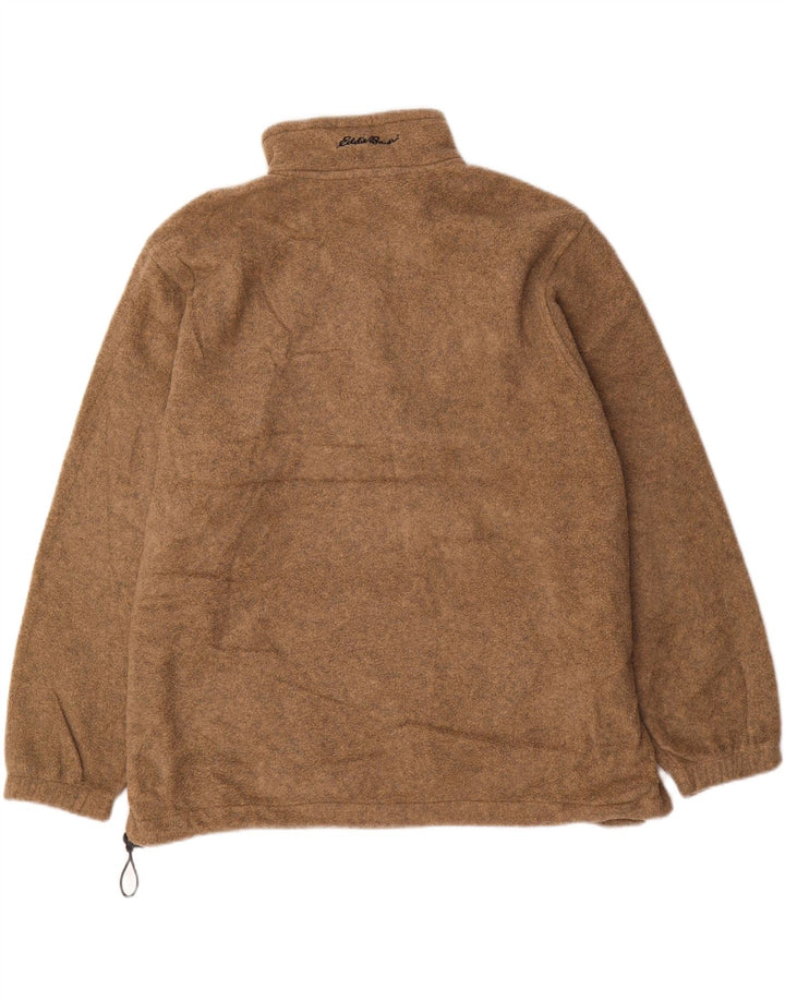 EDDIE BAUER Herren-Fleecepullover mit Reißverschluss, XL, braunes Polyester
