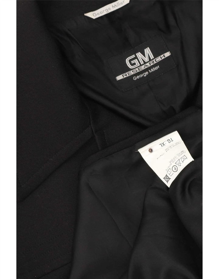 GEORGE MILLER Herren-Blazerjacke mit 4 Knöpfen, UK 42, XL, Schwarz, Polyester