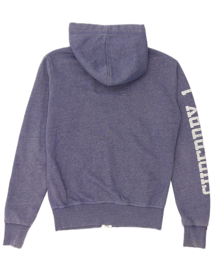 SUPERDRY Herren-Kapuzenpullover mit grafischem Reißverschluss, Größe S, Blau, Baumwolle
