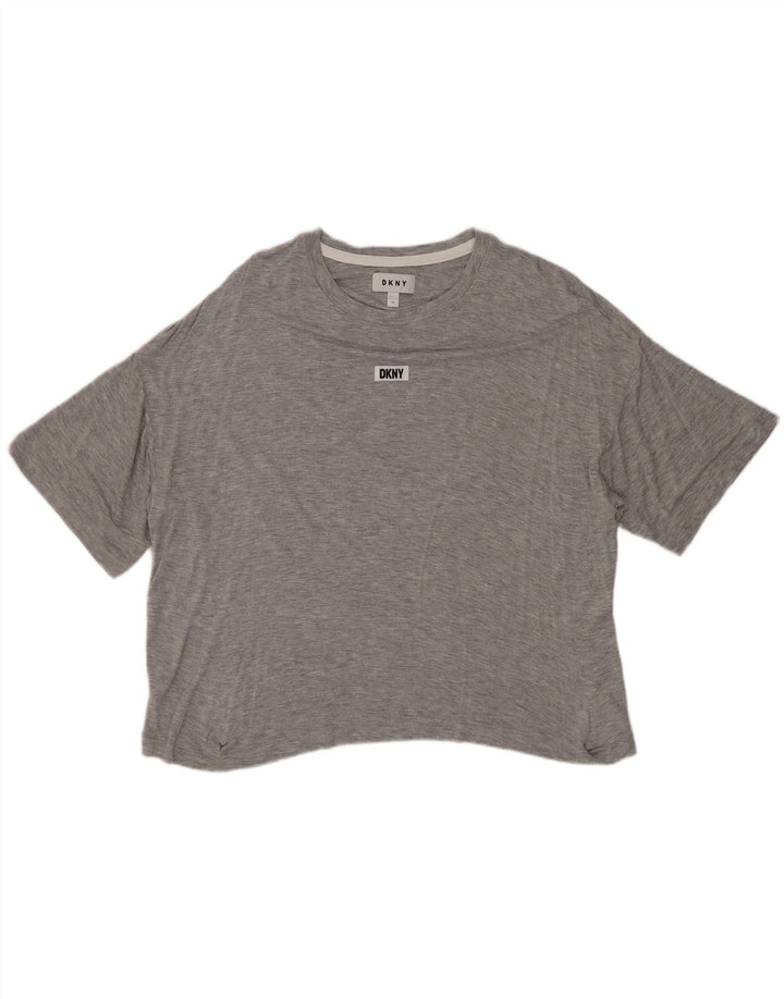 Dkny Womens Loose Fit T-Shirt Top UK 14 Mittelgraues Viskose