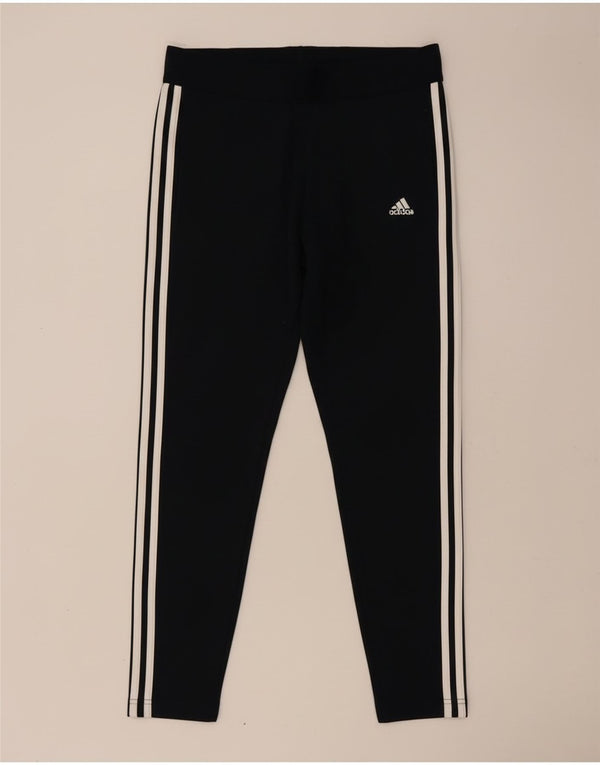Adidas Damen Leggings UK 16/18 Large Marineblau Baumwolle