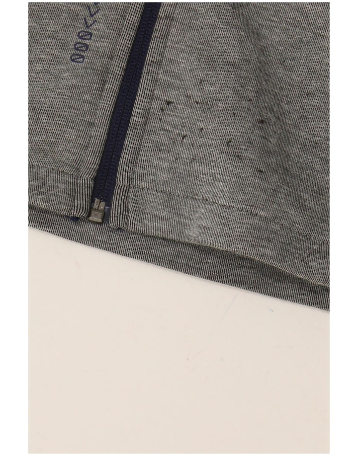 PUMA Jungen-Kapuzenpullover mit grafischem Reißverschluss, 9–10 Jahre, graues Farbblock-Polyester