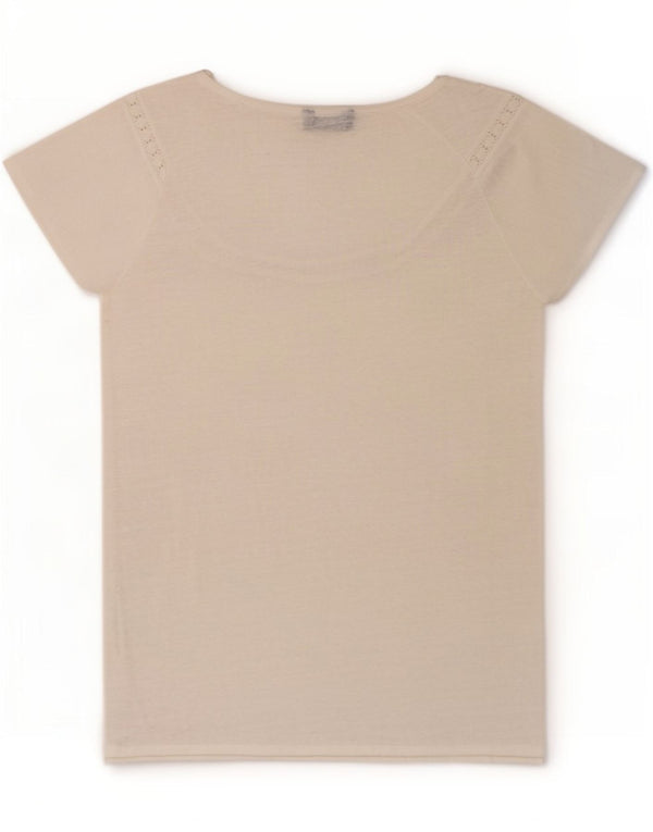 Massimo Dutti Damen Bluse Top UK 12 Mittelweiß