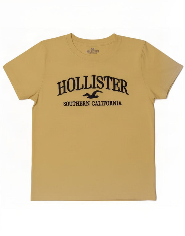 Hollister Womens Graphic T-Shirt Top UK 10 Small Gelb Baumwolle