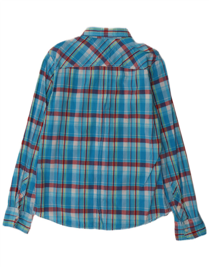 Tommy Hilfiger Herrenhemd, groß, blau kariert, Baumwolle