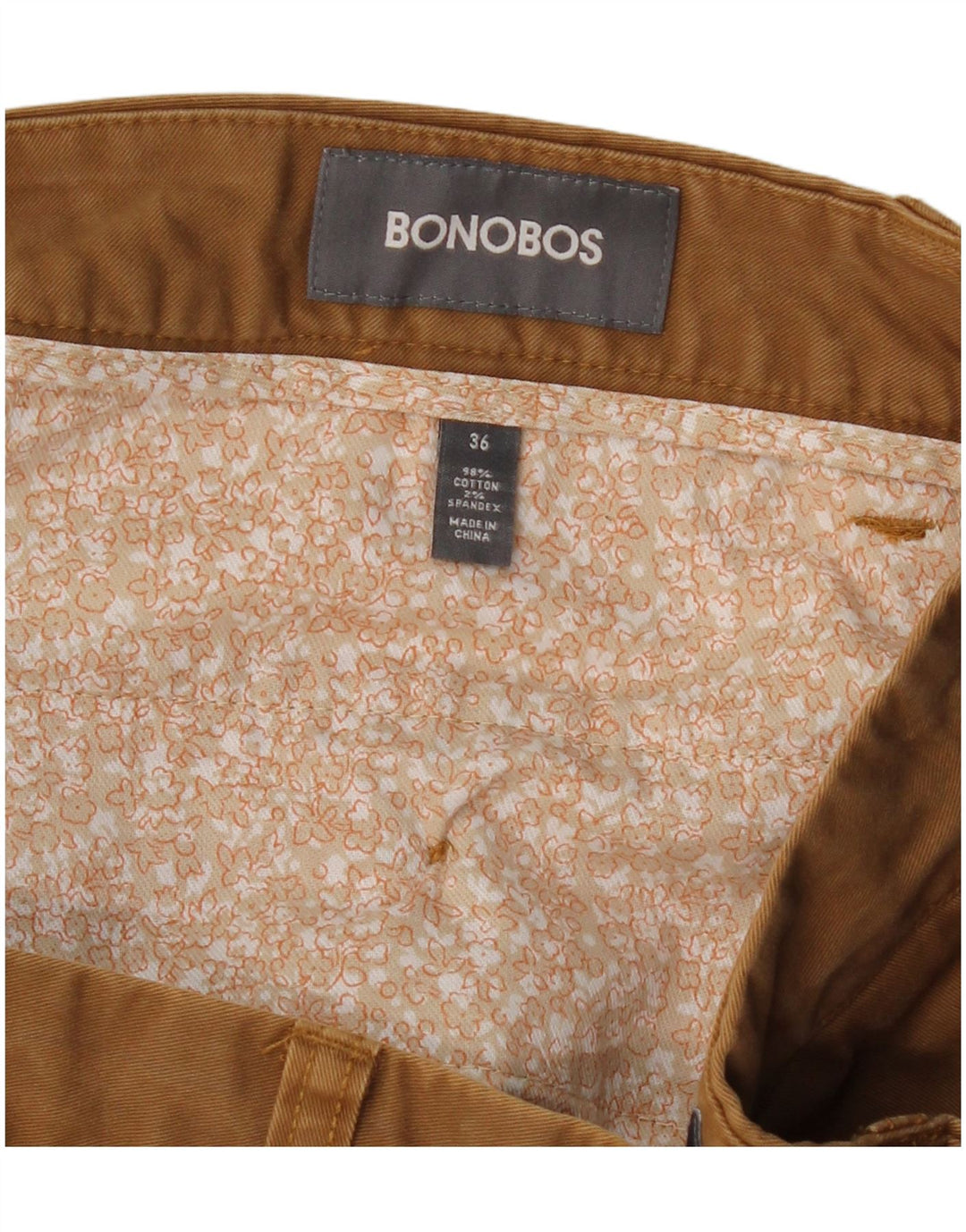BONOBOS Herren Chino-Shorts W36 Large Beige Baumwolle