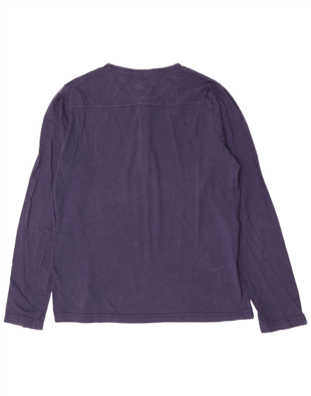 Tommy Hilfiger Herren-Henley-Oberteil, langärmelig, mittelmarineblaue Baumwolle