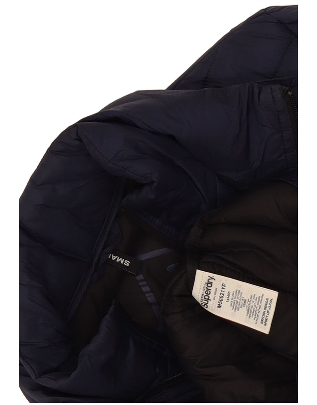Superdry Herren Wattierte Jacke UK 36 Small Marineblaues Nylon