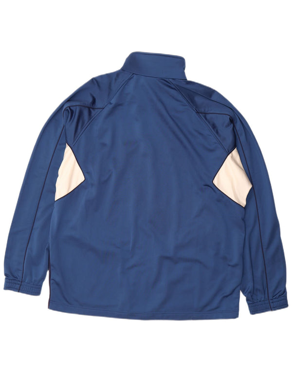 Diadora Herren-Trainingsanzug-Oberteil, Jacke, 2XL, blaues Farbblock-Polyester