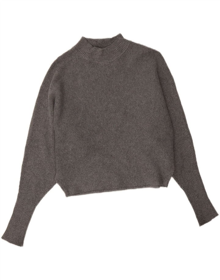 Zara Damen Crop Oversized Rollkragenpullover Pullover UK 10 Small Grau