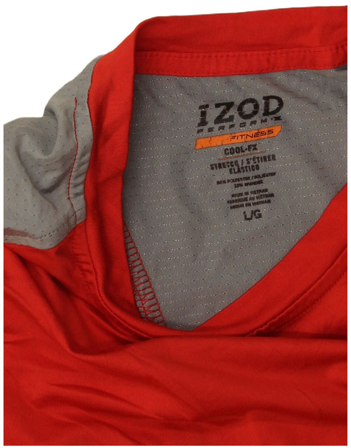 IZOD Herren-T-Shirt-Oberteil, groß, rot, Farbblock