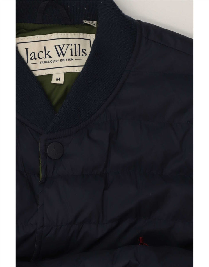 Jack Wills Herren gepolsterte Bomberjacke UK 38 Mittel Marineblau