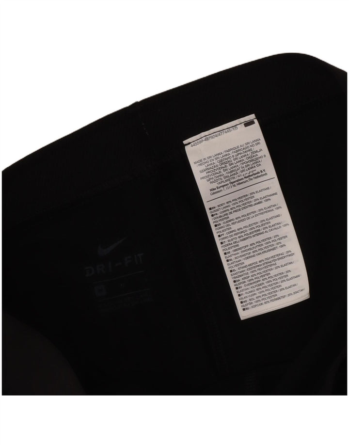 Nike Damen Dri Fit Graphic Leggings UK 12 Medium Schwarz Geometrisch