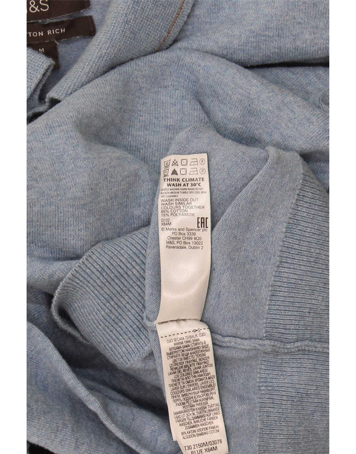 Marks & Spencer Herren Rollkragenpullover aus mittelblauer Baumwolle