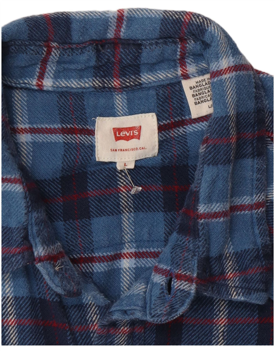 Levi's Herren-Flanellhemd, groß, blau kariert