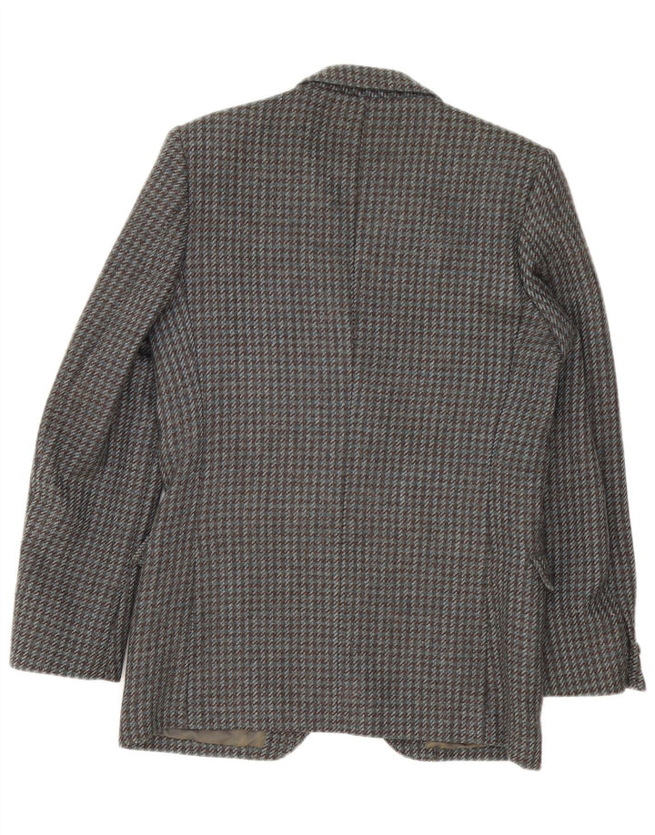 Vintage Herren 2-Knopf-Blazerjacke IT 46 Kleiner grauer Hahnentritt