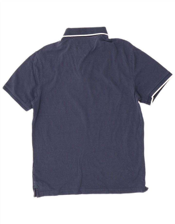 Tommy Hilfiger Herren-Golf-Poloshirt, mittelmarineblaue Baumwolle