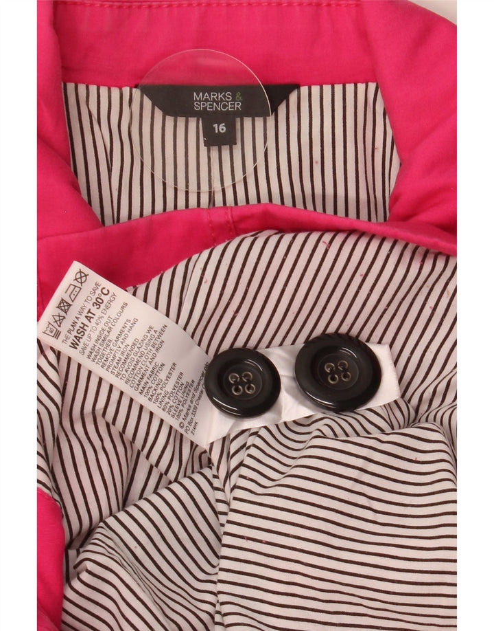 Marks & Spencer Damen Pea Coat UK 16 Large Rosa Baumwolle