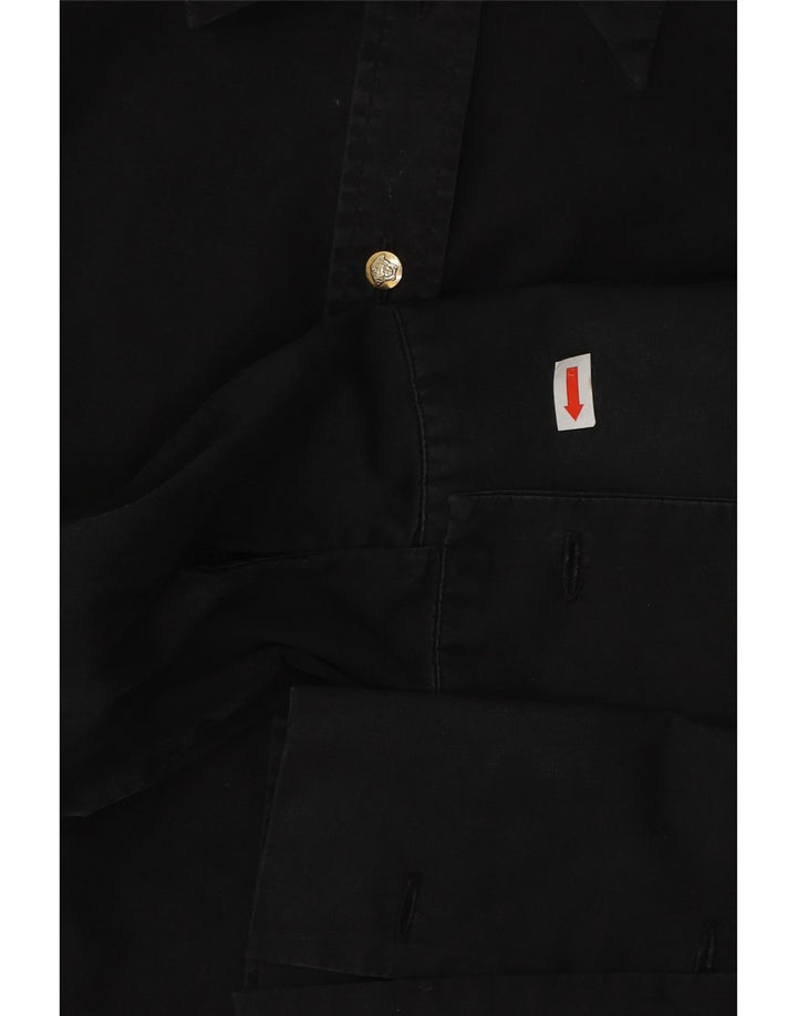 Versace Damen formelles Hemd UK 10 Small Schwarz