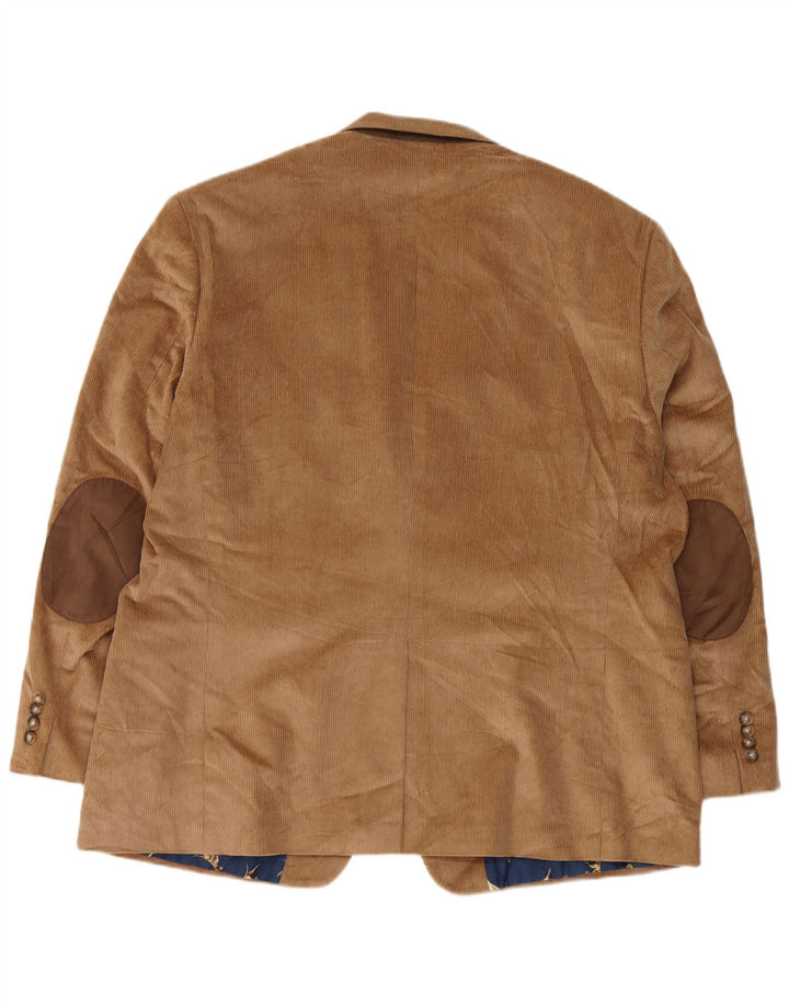 CHAPS Herren Cord-Blazer mit 2 Knöpfen, UK 48, 4XL, braune Baumwolle