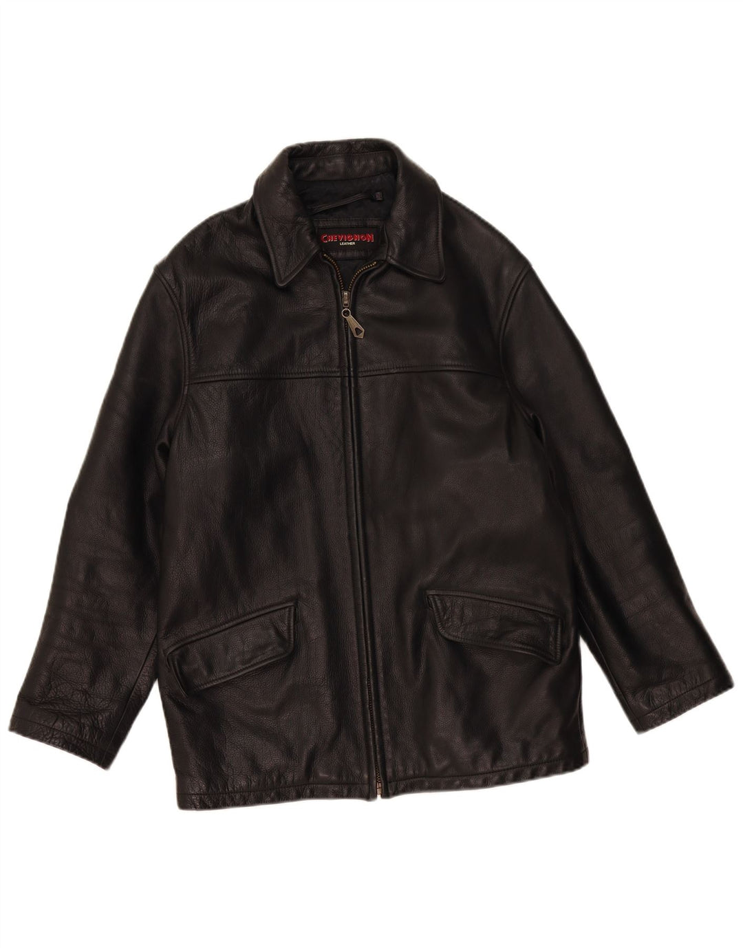 Chevignon Herren Lederjacke UK 36 Small Schwarzes Leder
