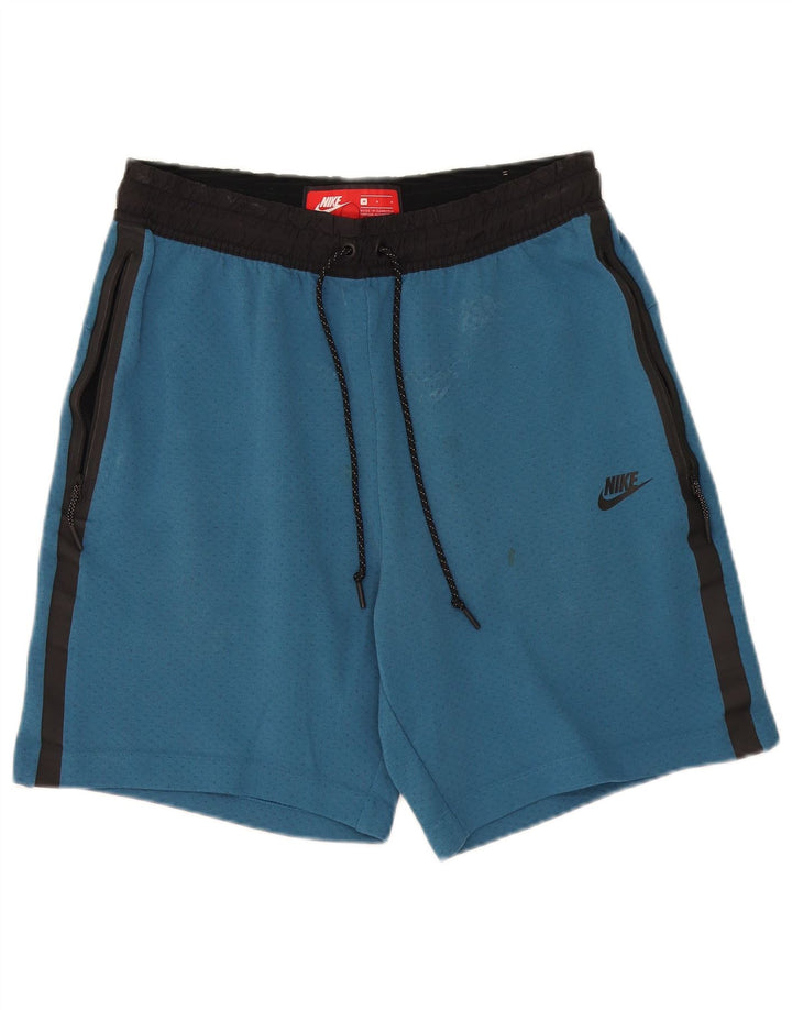 Nike Herren-Sportshorts aus mittelblauer Colourblock-Baumwolle