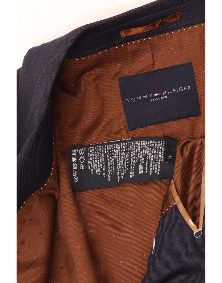 Maßgeschneiderte Blazerjacke für Herren von Tommy Hilfiger, Größe 46, klein, marineblau, kariert