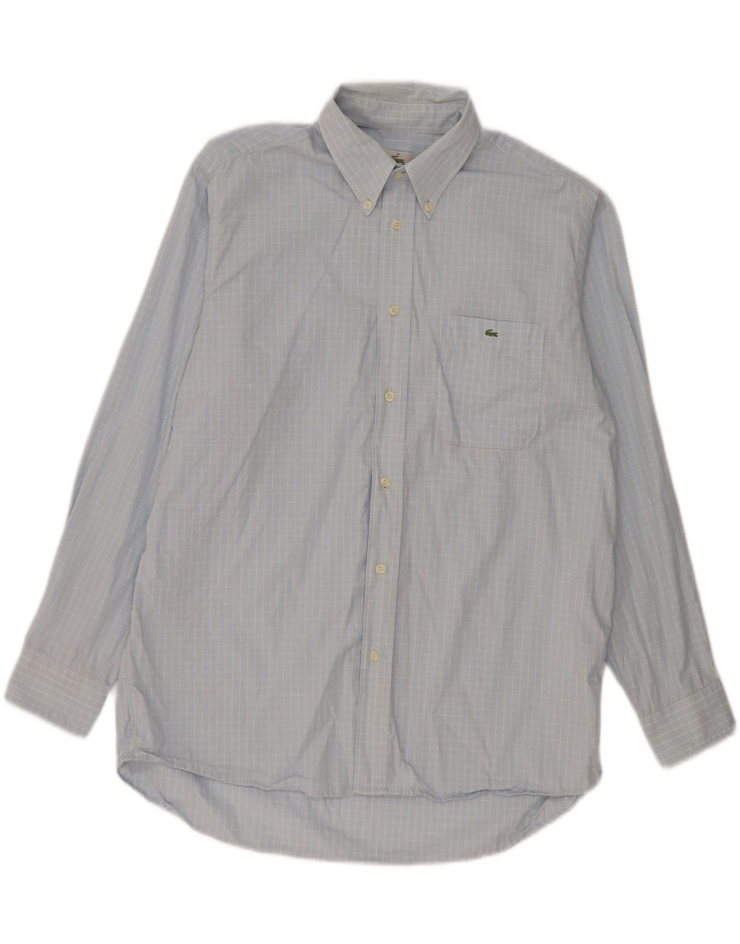 LACOSTE Mens Shirt Size 42 Large Blue Check Cotton Vintage Lacoste and Second-Hand Lacoste from Messina Hembry 