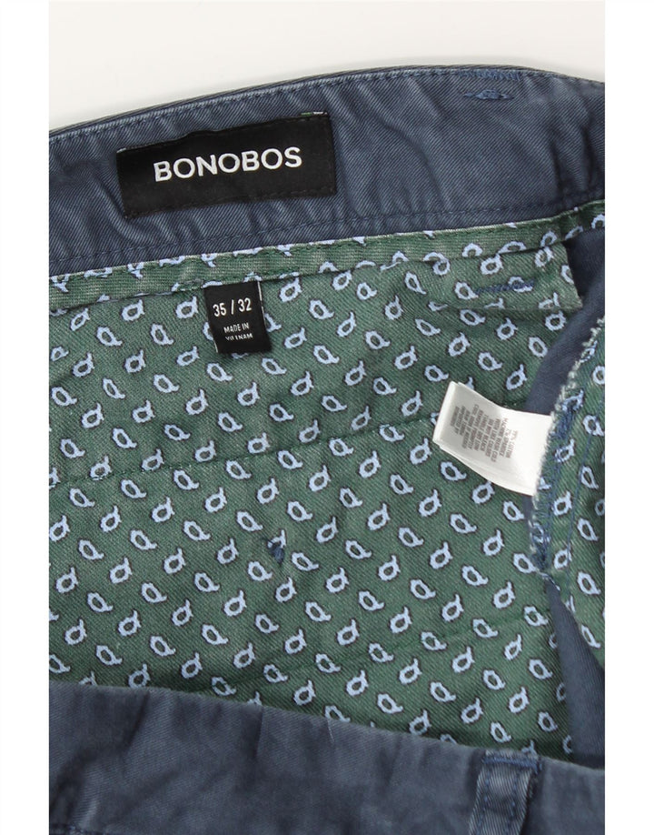 BONOBOS Slim Chino-Hose für Herren, W35, L30, Blau, Baumwolle